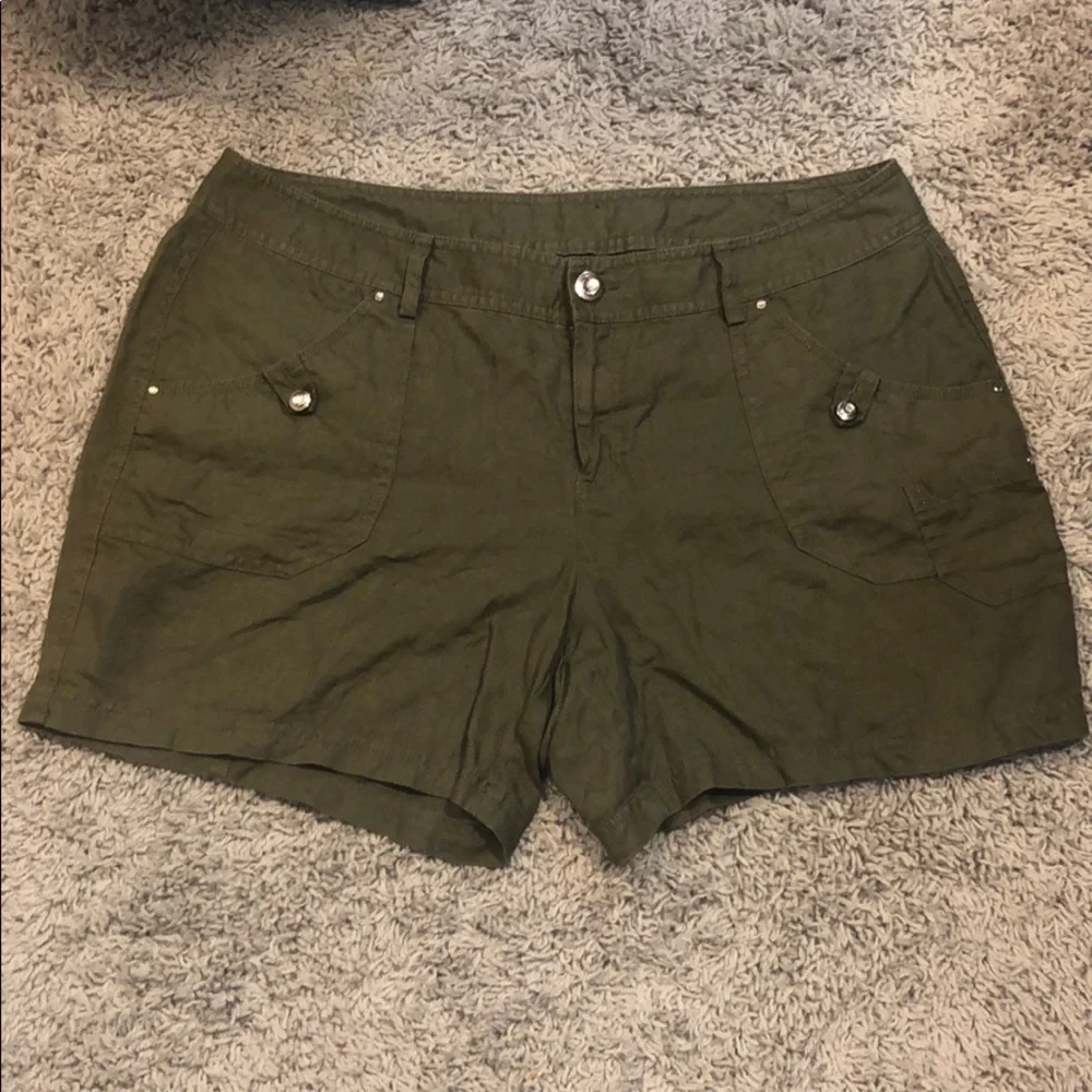 INC International Regular Fit Button Front Shorts
